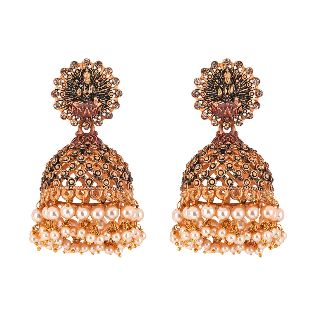 Teejh Chakriya Maroon Gold Enamel Earrings