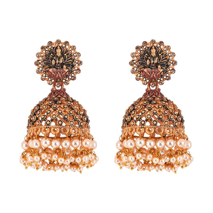 Teejh Chakriya Maroon Gold Enamel Earrings