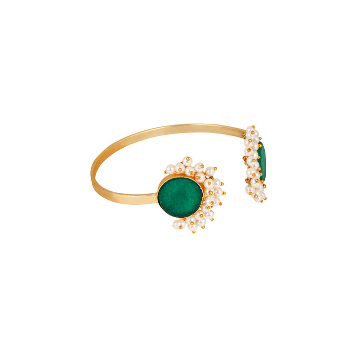 Teejh Piyali Green Studded Pearl Bracelet
