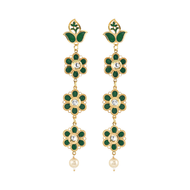 Teejh Daivey Dark Green Gold Earring