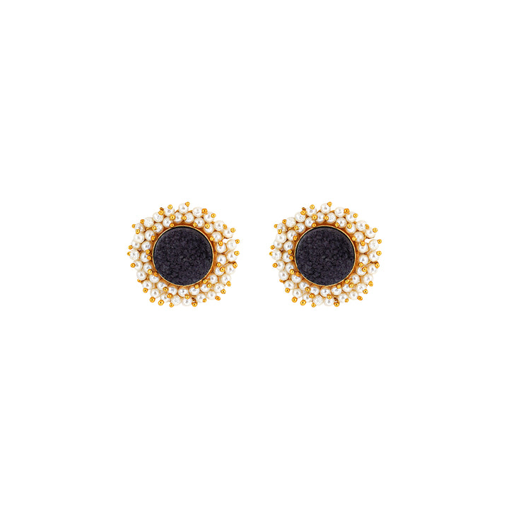 Teejh Roop Black Druzy Stone Earring