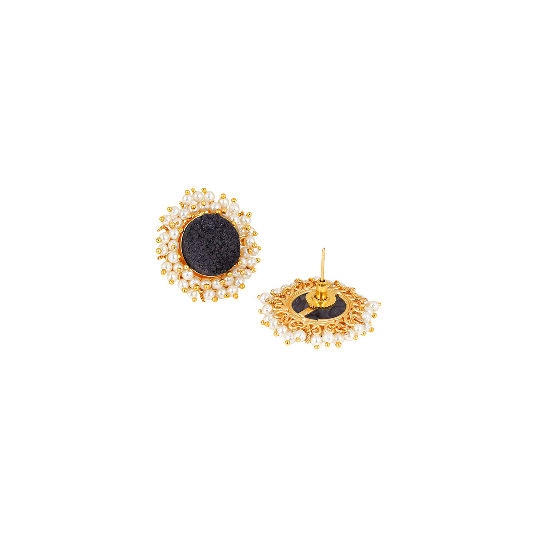 Teejh Roop Black Druzy Stone Earring