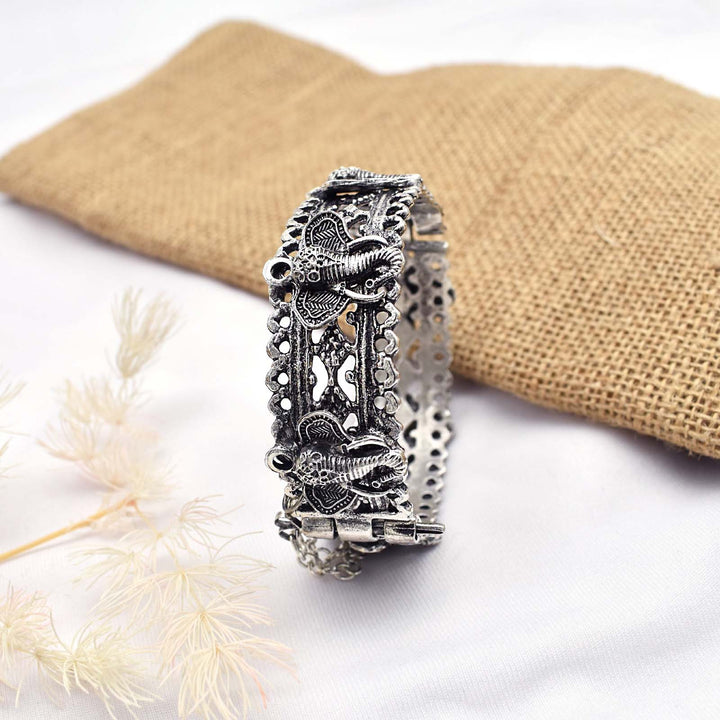 Teejh Getanjaali Silver Oxidised Bracelet