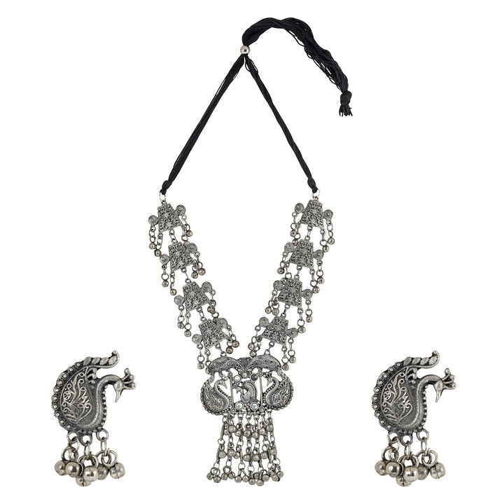Teejh Siddhi Silver Oxidised Necklace