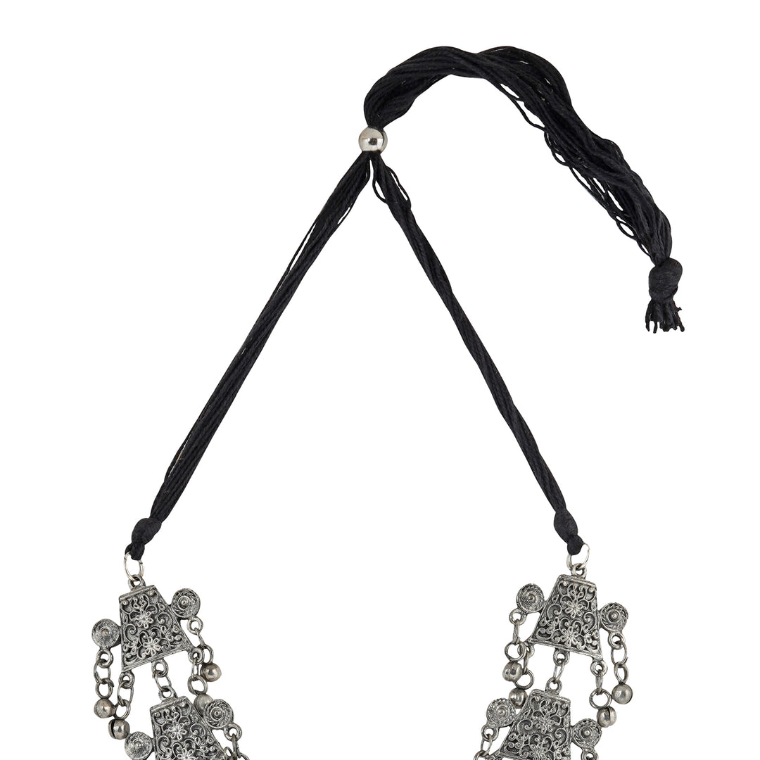 Teejh Siddhi Silver Oxidised Necklace