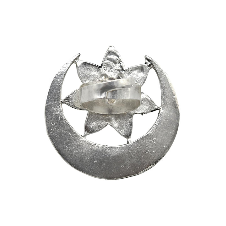Shagun Silver Oxidized Mirror Ring - Teejh