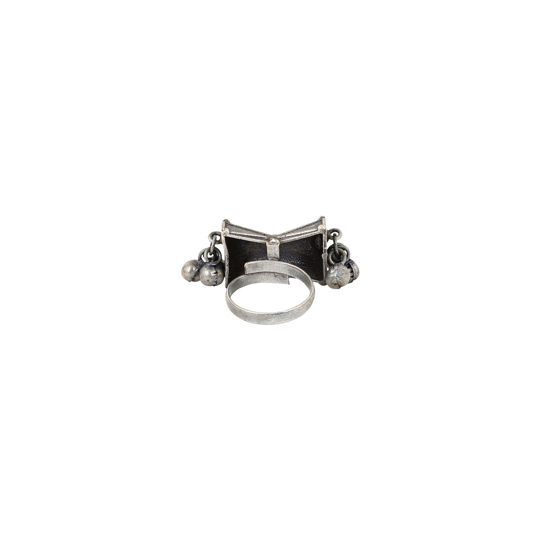 Teejh Ghavni Silver Oxidised Ring