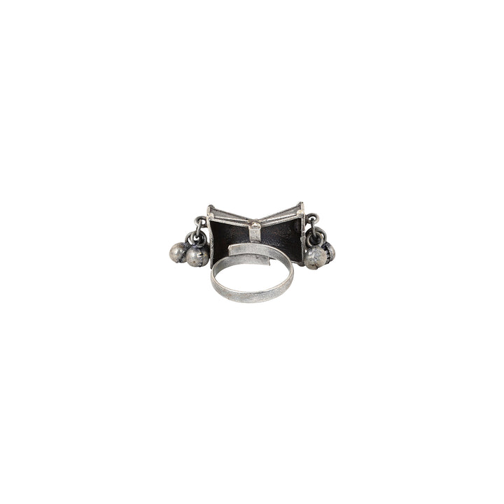 Teejh Ghavni Silver Oxidised Ring
