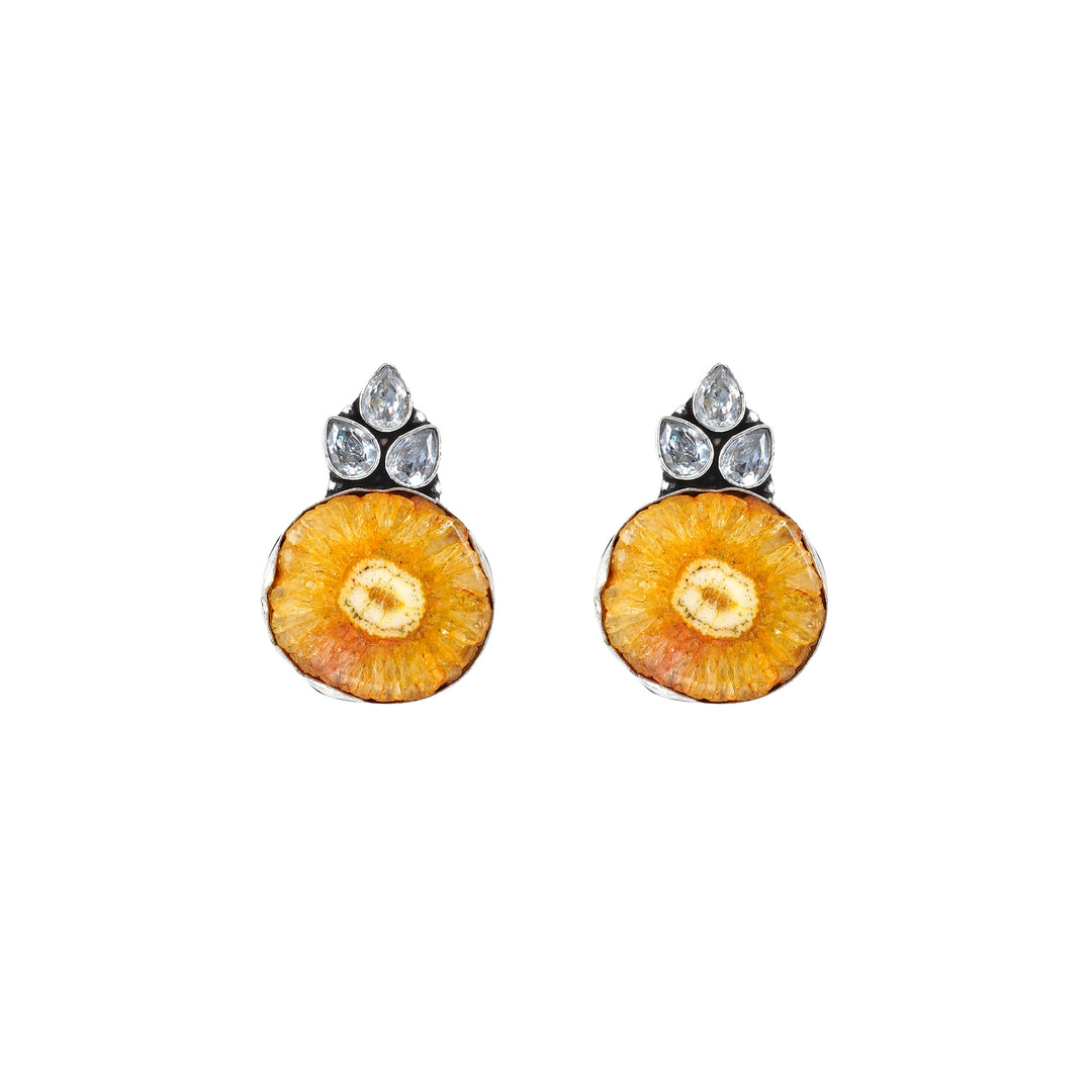 Teejh Harika Yellow Silver Oxidised Earring