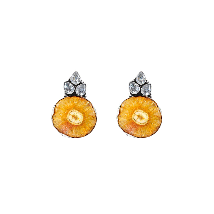 Teejh Harika Yellow Silver Oxidised Earring
