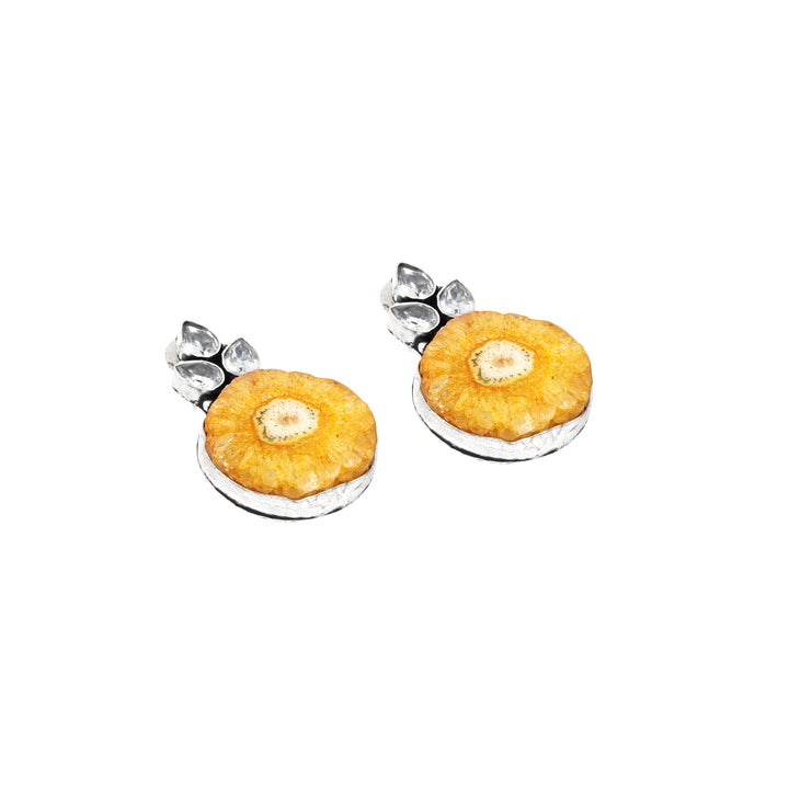 Teejh Harika Yellow Silver Oxidised Earring