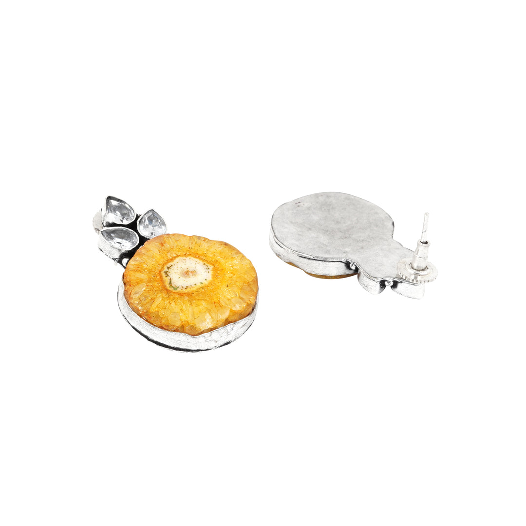 Teejh Harika Yellow Silver Oxidised Earring