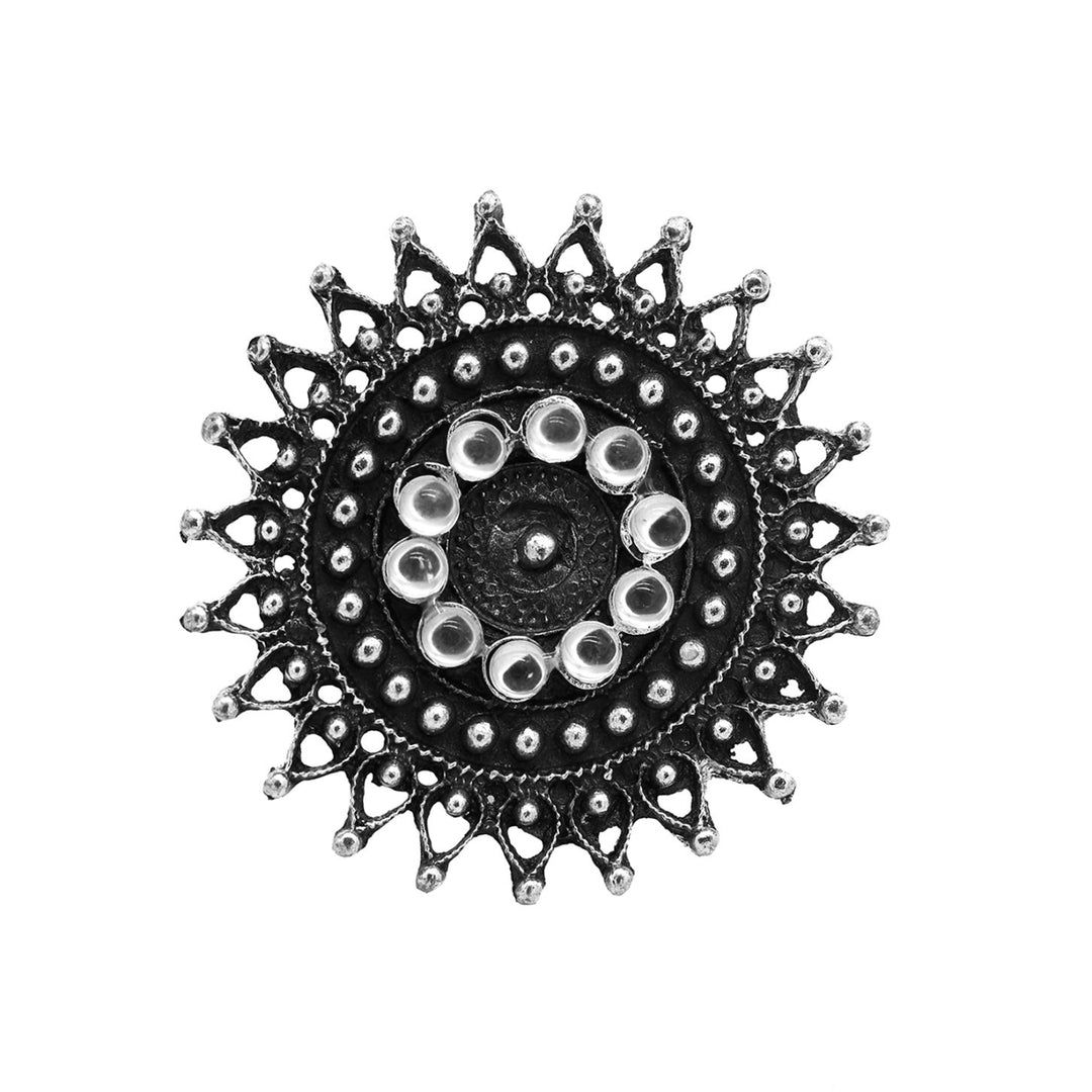 Lavanya Silver Oxidized Ring - Teejh