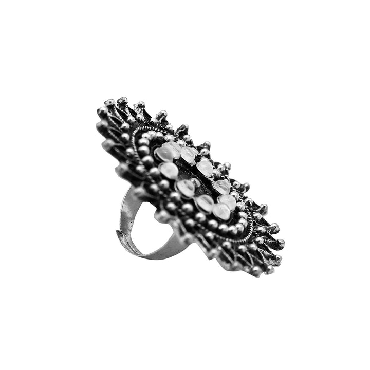 Lavanya Silver Oxidized Ring - Teejh