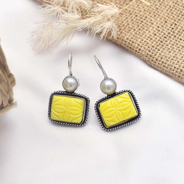 Teejh Diti Yellow Stone &amp; Pearl Earring