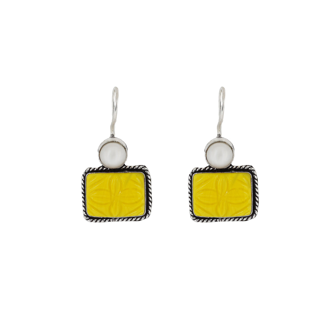 Teejh Diti Yellow Stone &amp; Pearl Earring