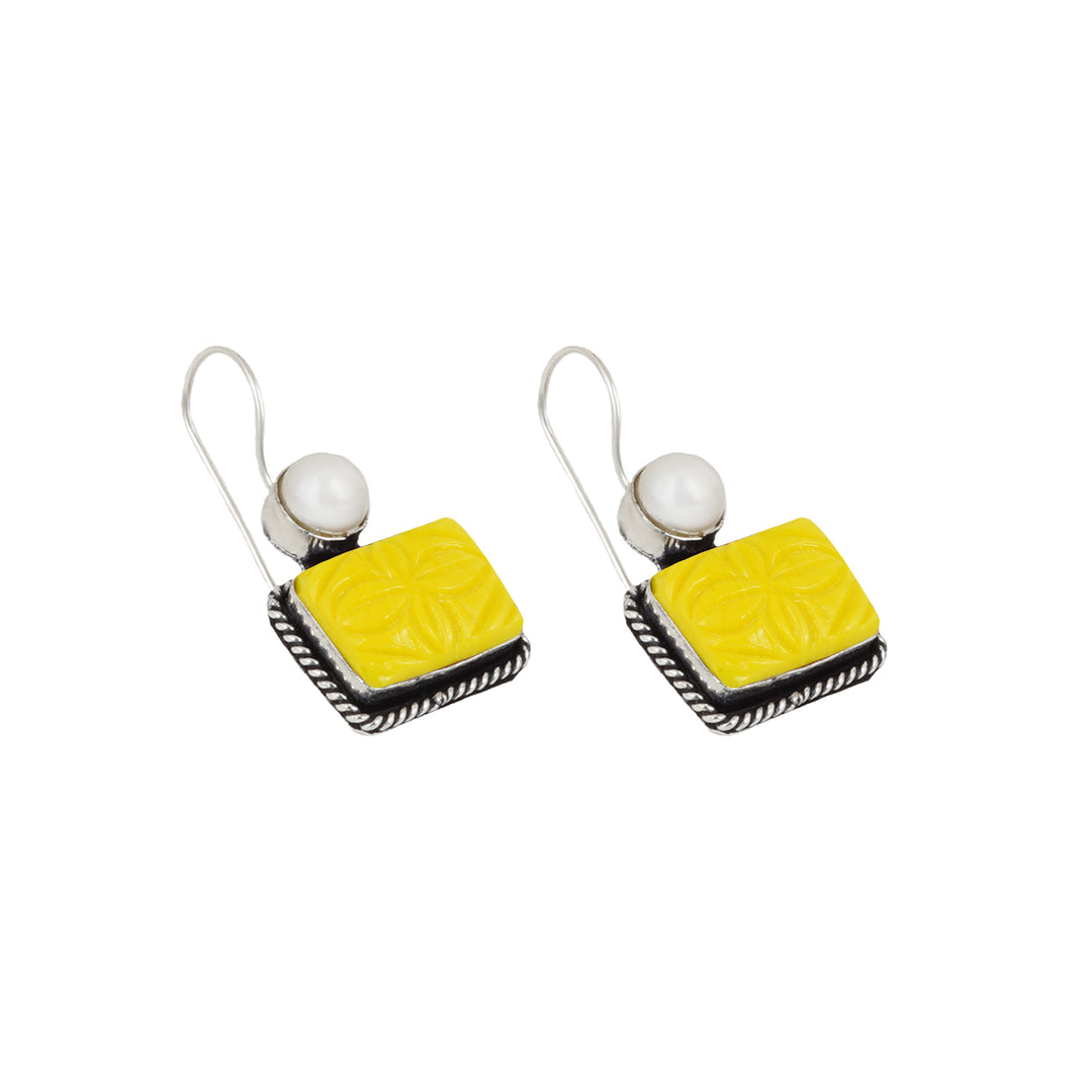 Teejh Diti Yellow Stone &amp; Pearl Earring