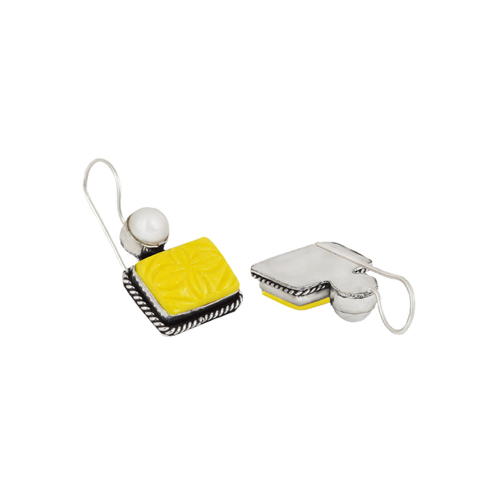 Teejh Diti Yellow Stone &amp; Pearl Earring