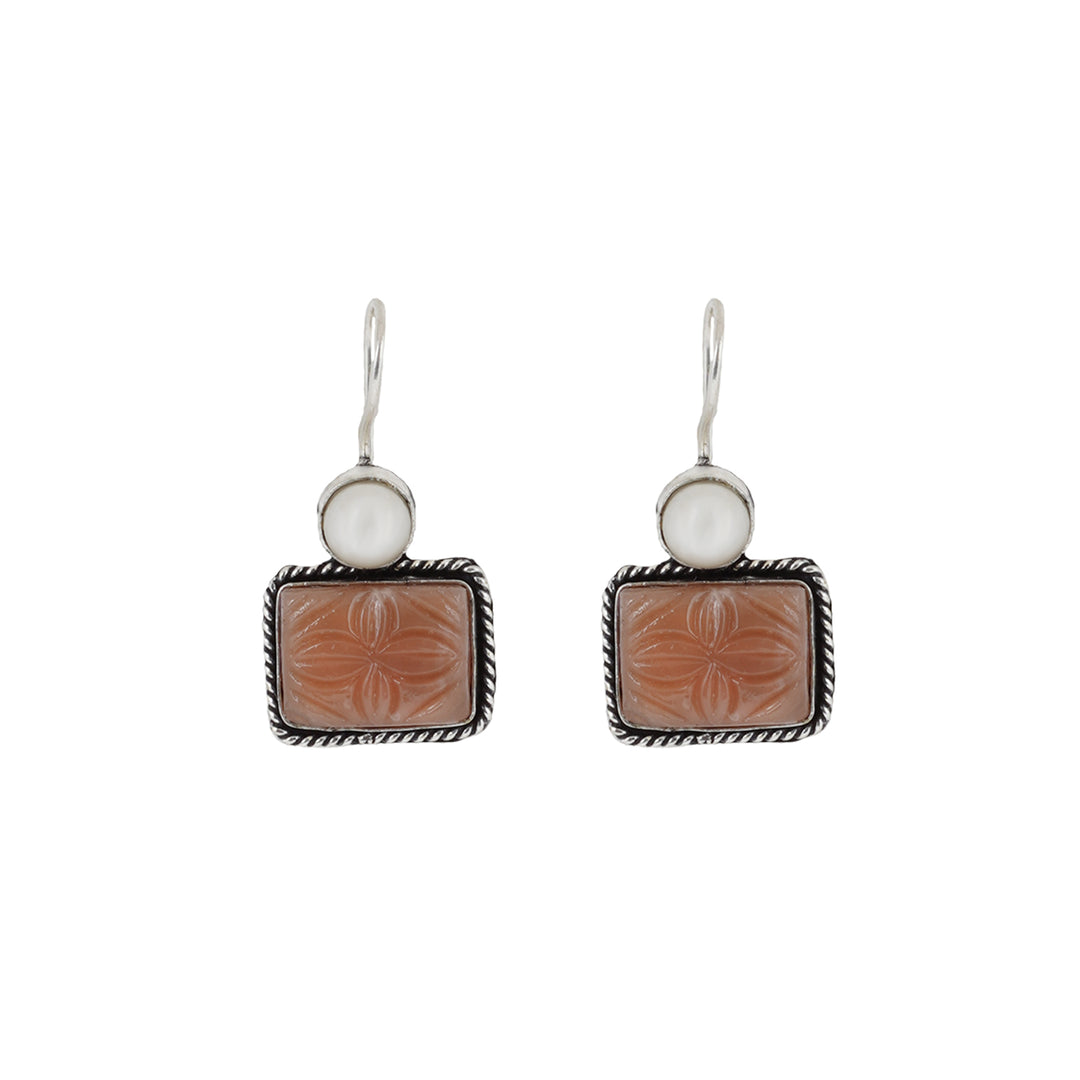 Teejh Diti Brown Stone &amp; Pearl Earrings