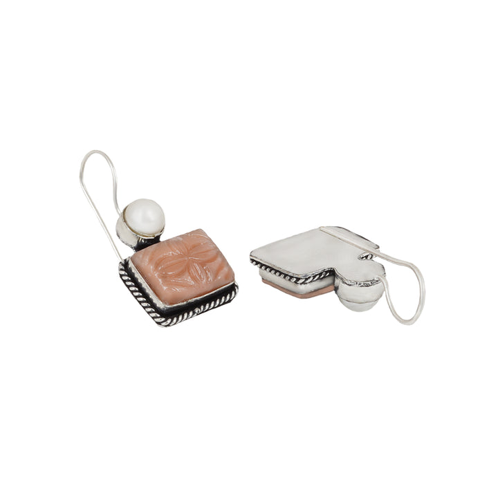 Teejh Diti Brown Stone &amp; Pearl Earrings