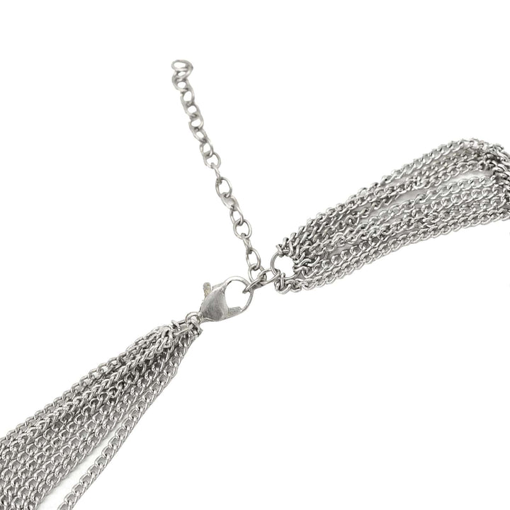 Palak Silver Oxidized Mirror Necklace - Teejh