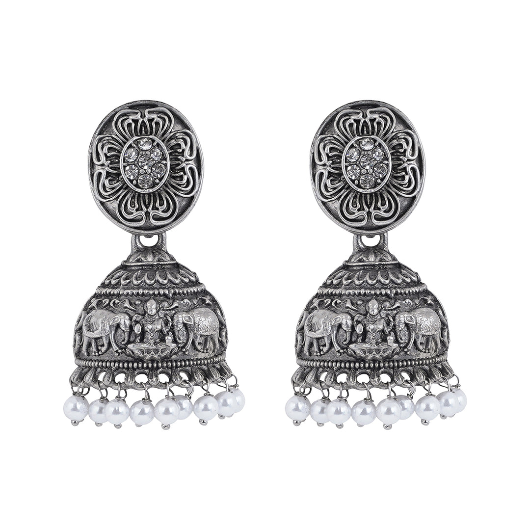Teejh Kevika Silver Oxidised Earrings