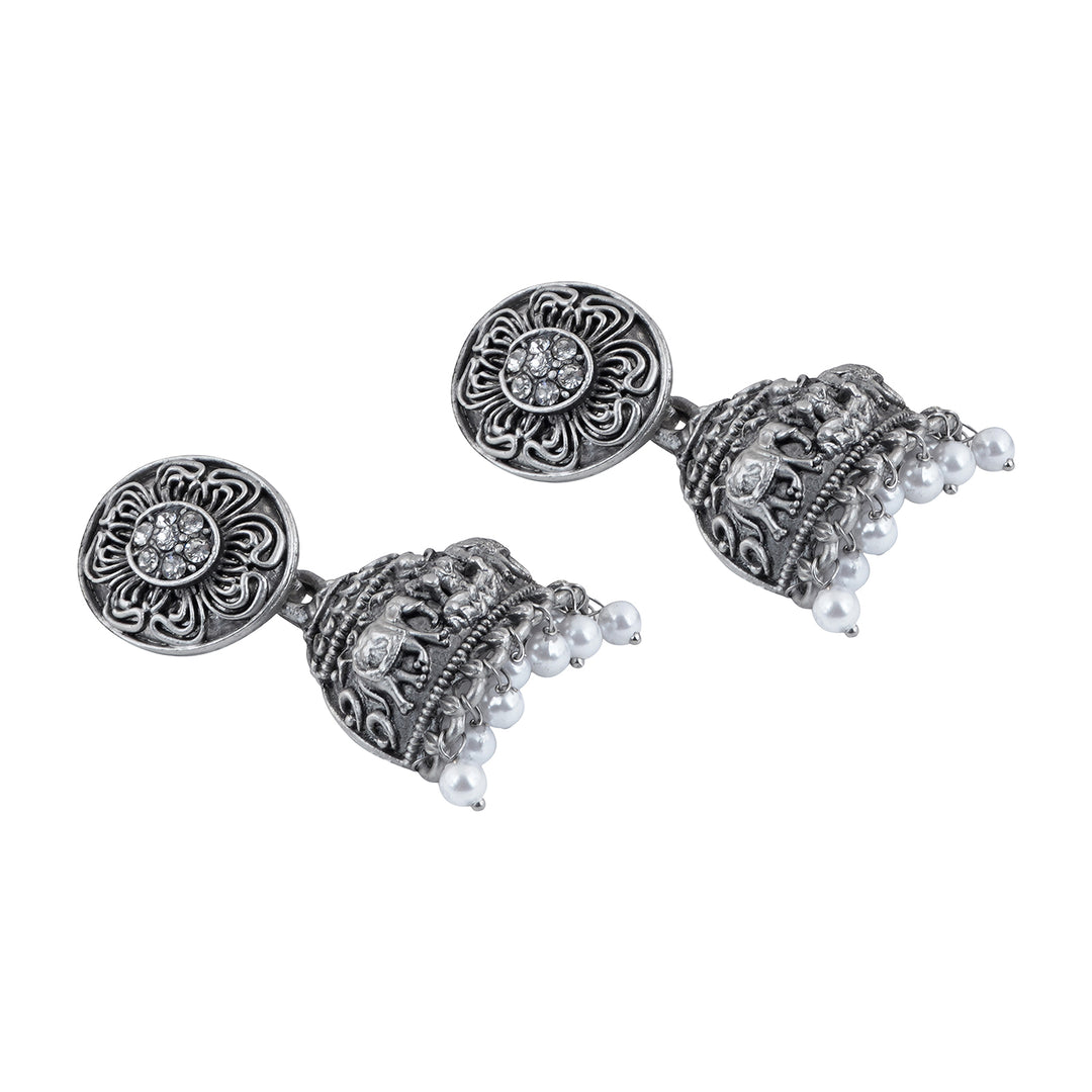 Teejh Kevika Silver Oxidised Earrings