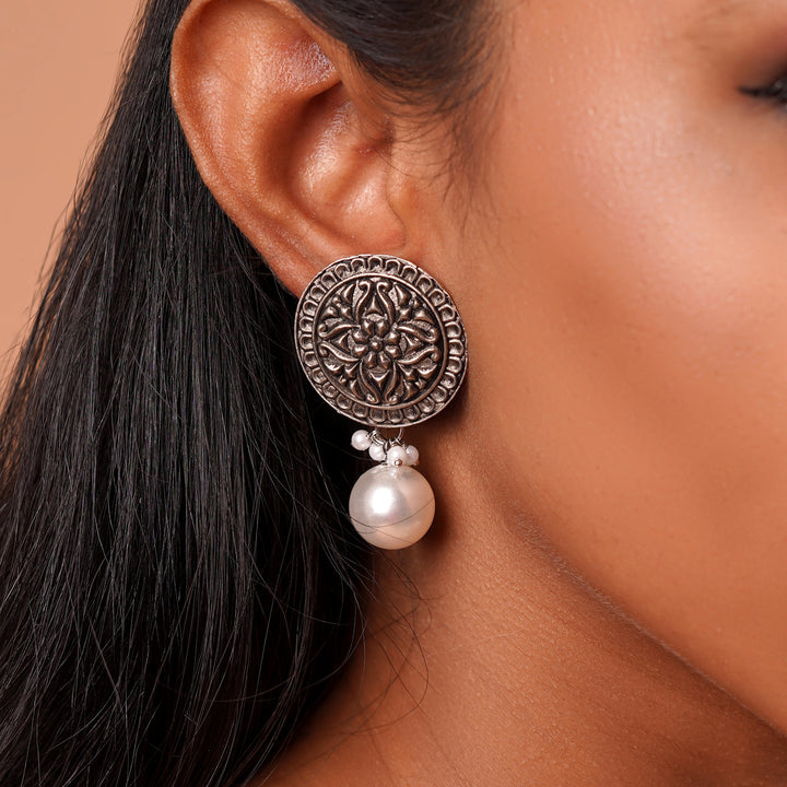 Teejh Shreenika Silver Oxidised Earrings