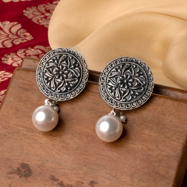 Teejh Shreenika Silver Oxidised Earrings