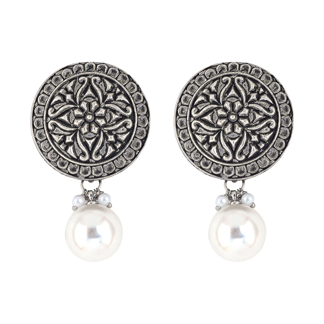 Teejh Shreenika Silver Oxidised Earrings