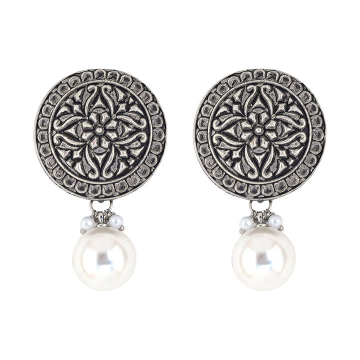 Teejh Shreenika Silver Oxidised Earrings