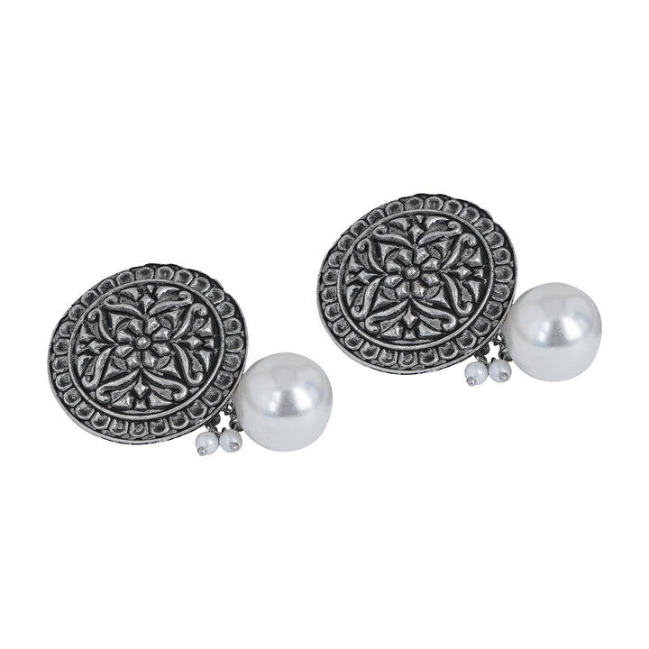 Teejh Shreenika Silver Oxidised Earrings