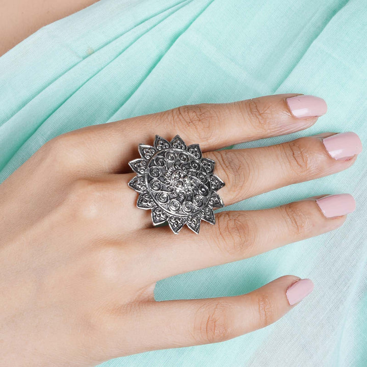 Teejh Anaia Silver Oxidised Ring