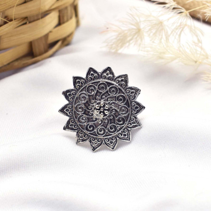 Teejh Anaia Silver Oxidised Ring