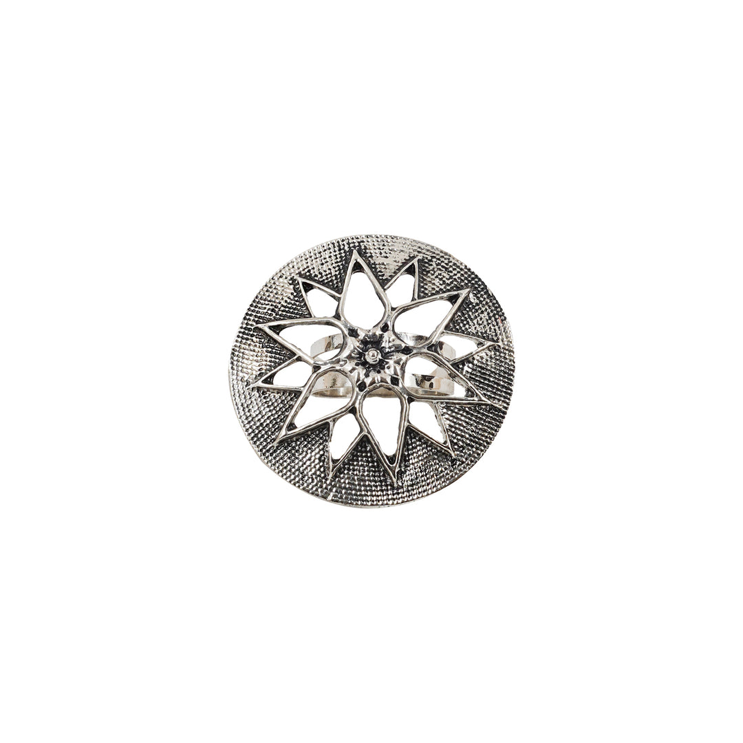 Teejh Drishya Silver Oxidised Ring