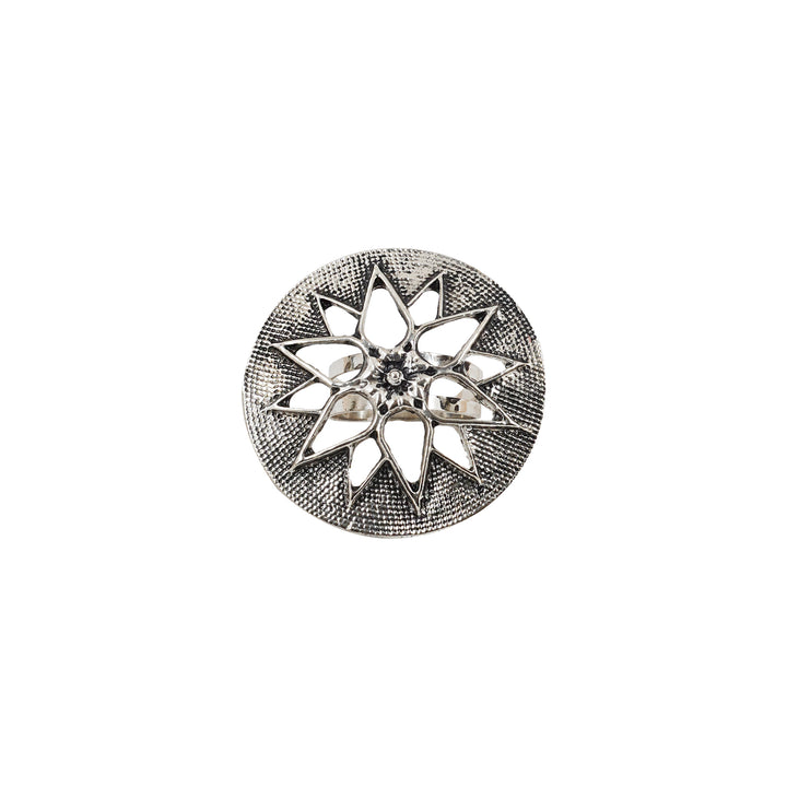 Teejh Drishya Silver Oxidised Ring