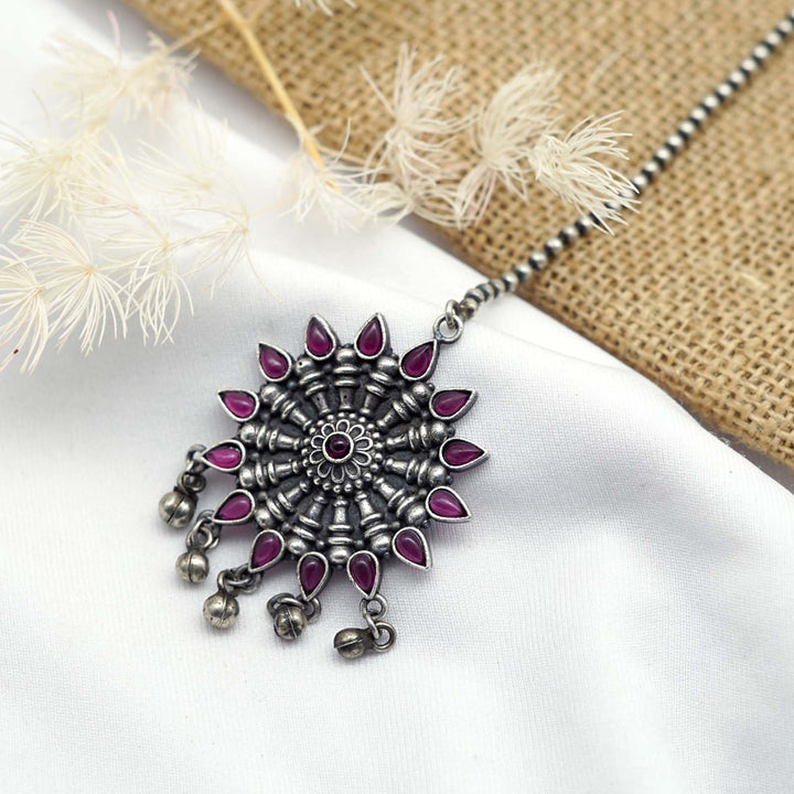Teejh Rasha Silver Oxidized Maang Tika