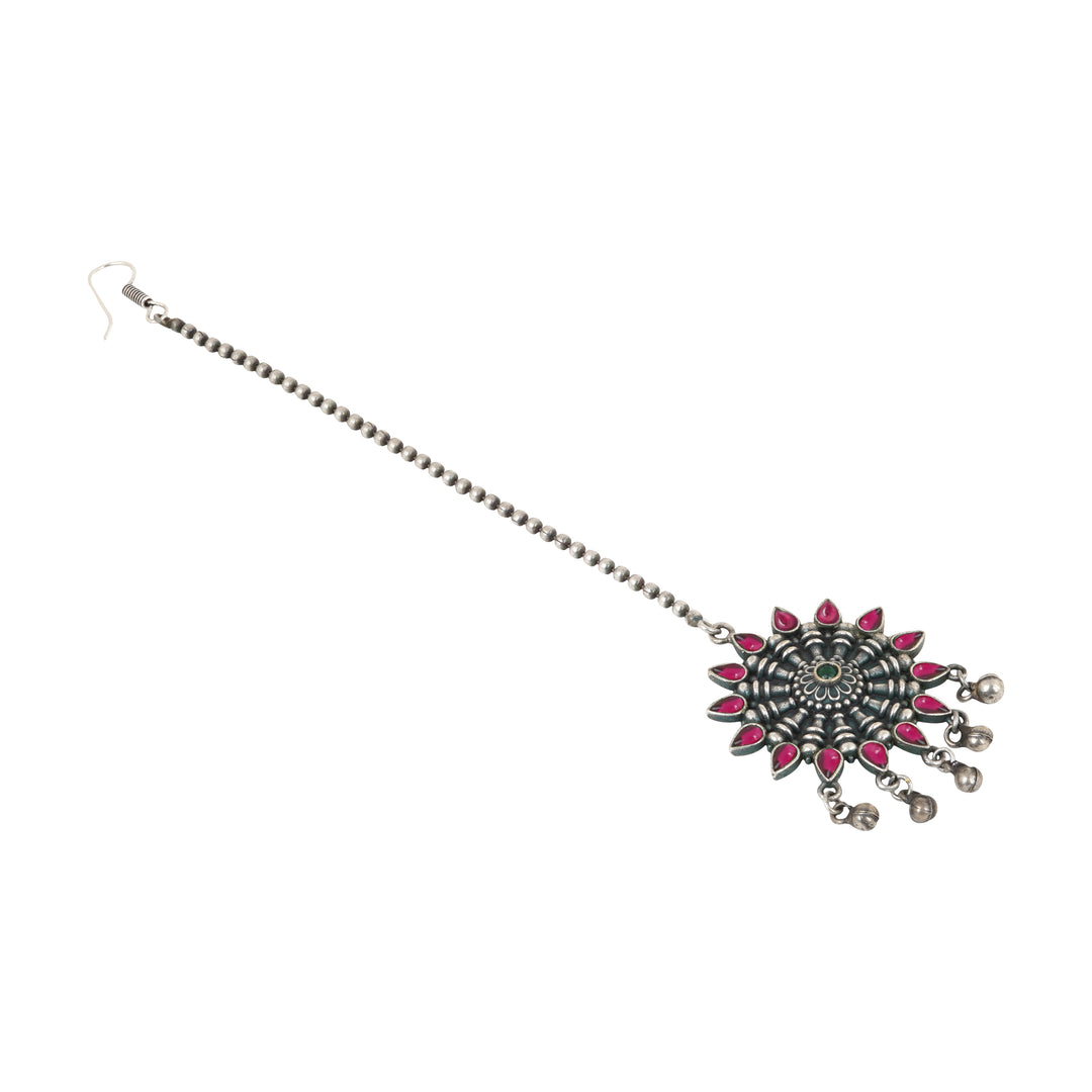 Teejh Rasha Silver Oxidized Maang Tika