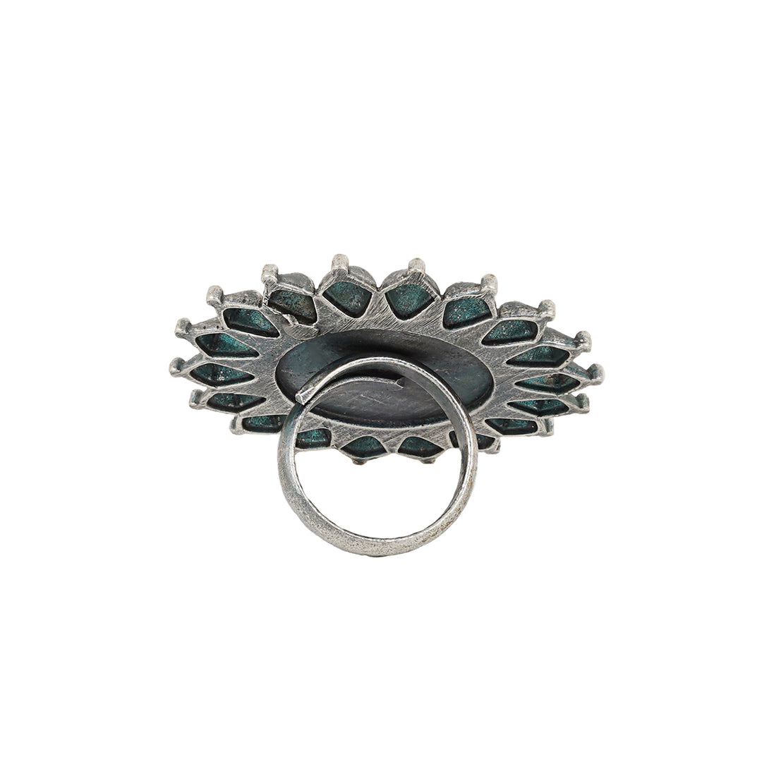Teejh Amodini Silver Oxidised Ring