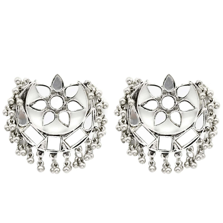 Akashi Silver Oxidized Mirror Earrings - Teejh