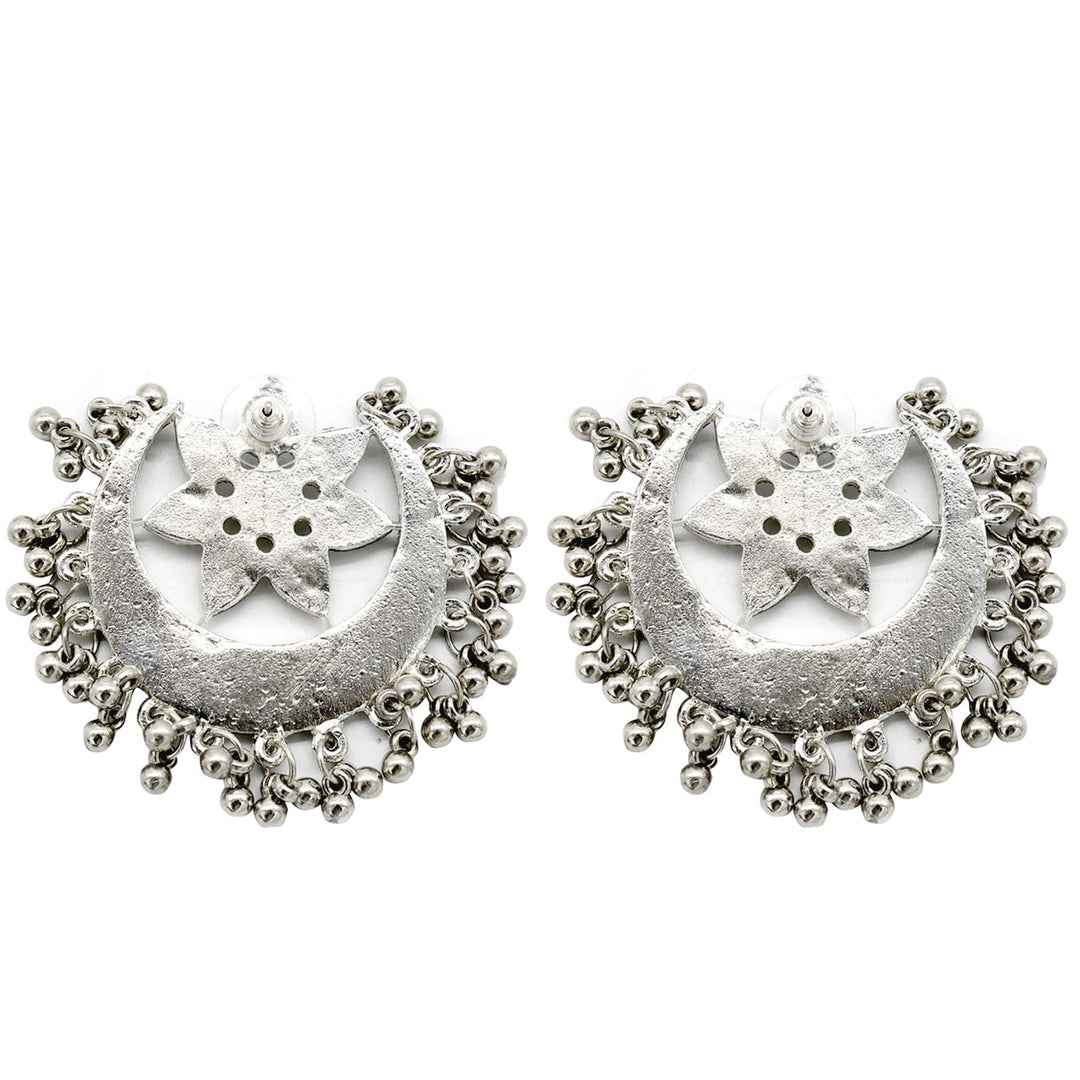 Akashi Silver Oxidized Mirror Earrings - Teejh