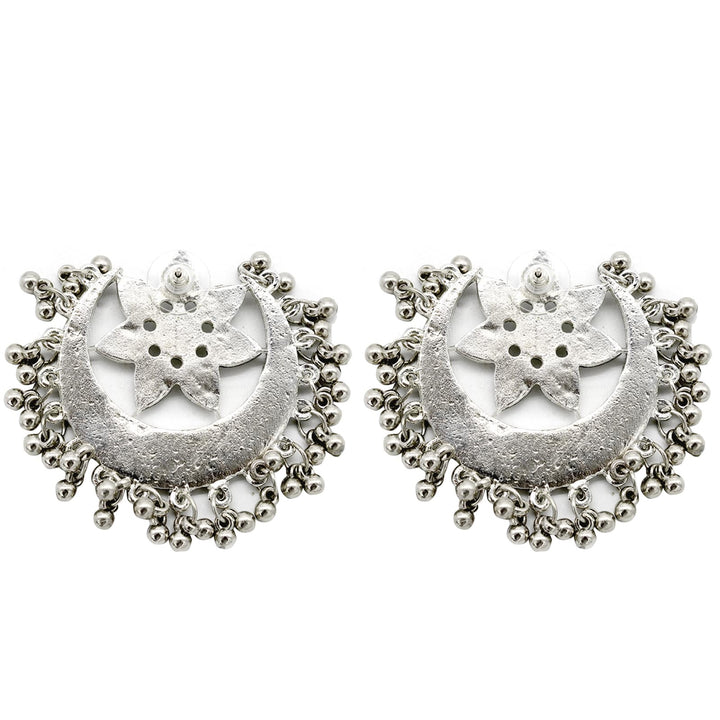 Akashi Silver Oxidized Mirror Earrings - Teejh