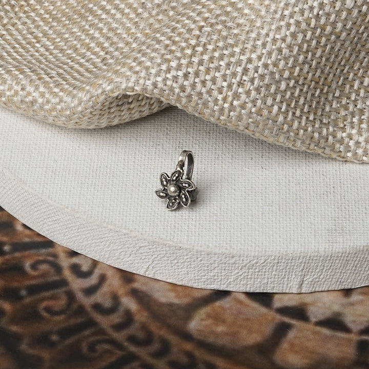 Teejh Vrita Silver Oxidised Nosepin