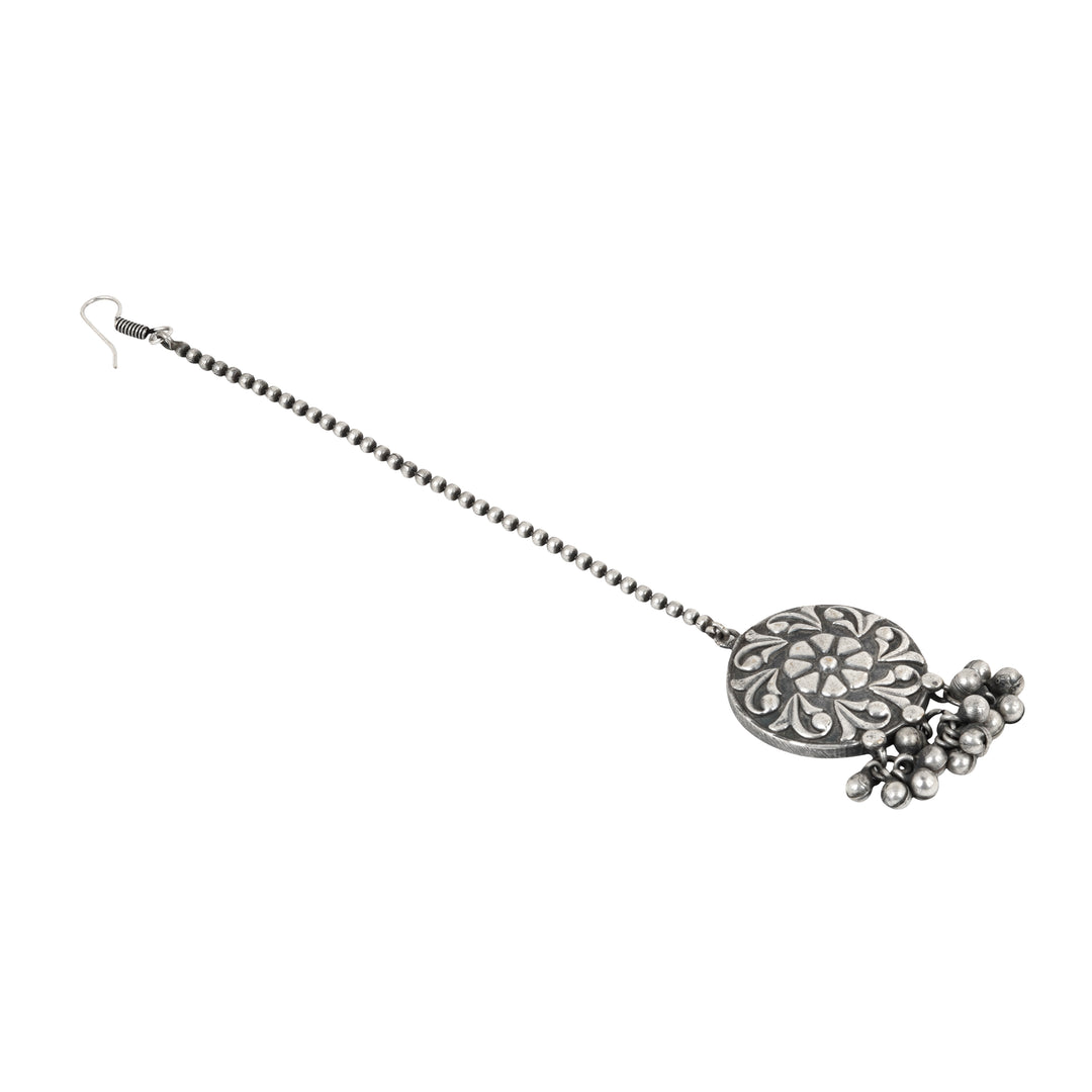 Teejh Vaaiza Silver Oxidised Maang Tika