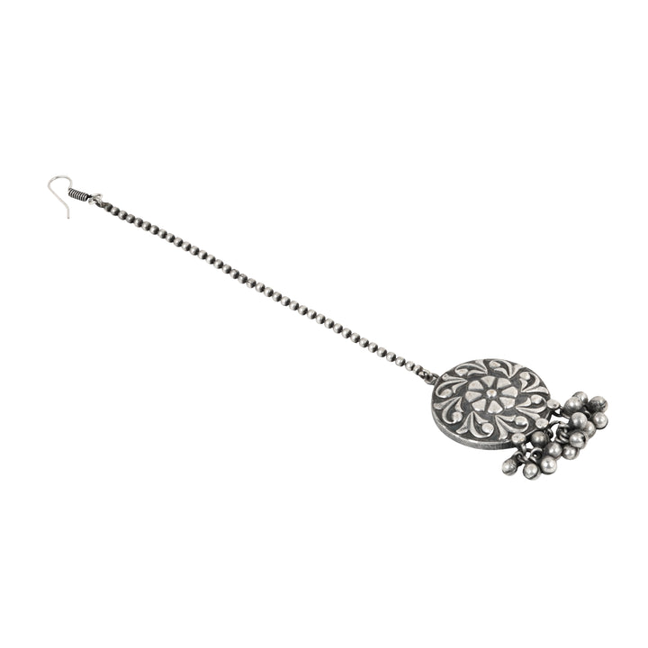 Teejh Vaaiza Silver Oxidised Maang Tika
