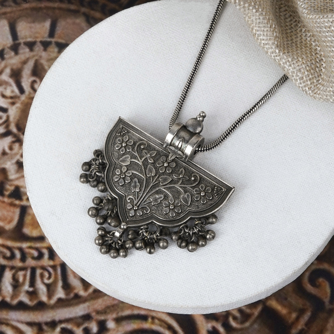 Teejh Aadri Silver Oxidised Necklace