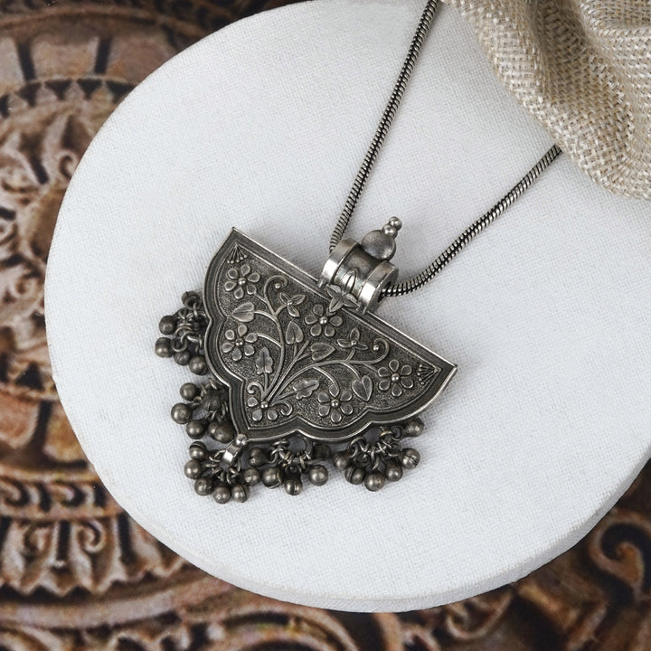 Teejh Aadri Silver Oxidised Necklace