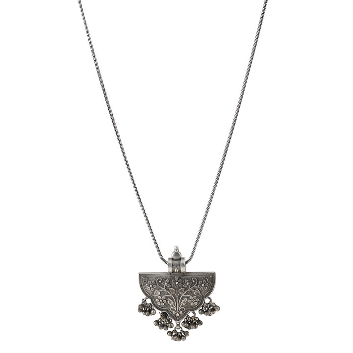 Teejh Aadri Silver Oxidised Necklace