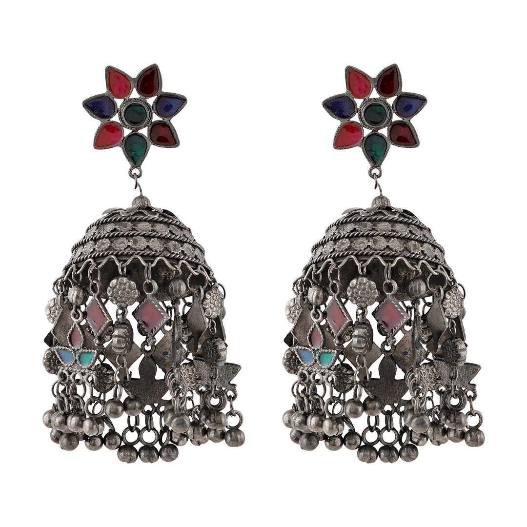 Teejh Shivani Silver Oxidised Earring