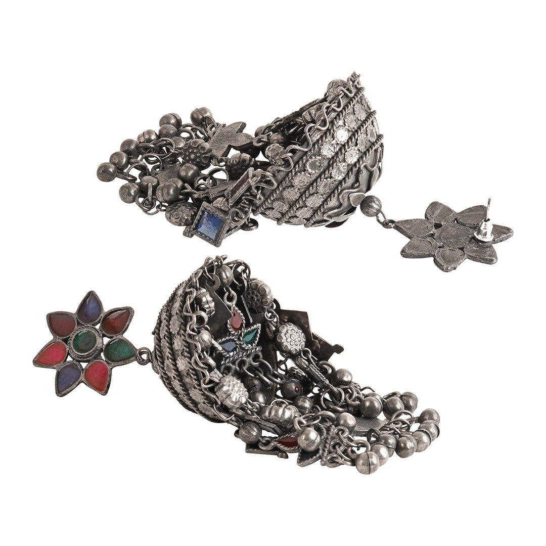 Teejh Shivani Silver Oxidised Earring